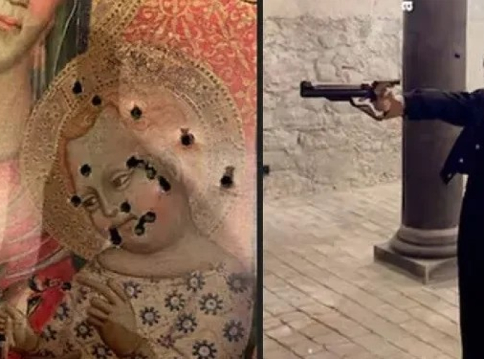 Ζήτησε συγνώμη η πολιτικός που διασκέδαζε πυροβολώντας την εικόνα της Παναγίας και του Χριστού!